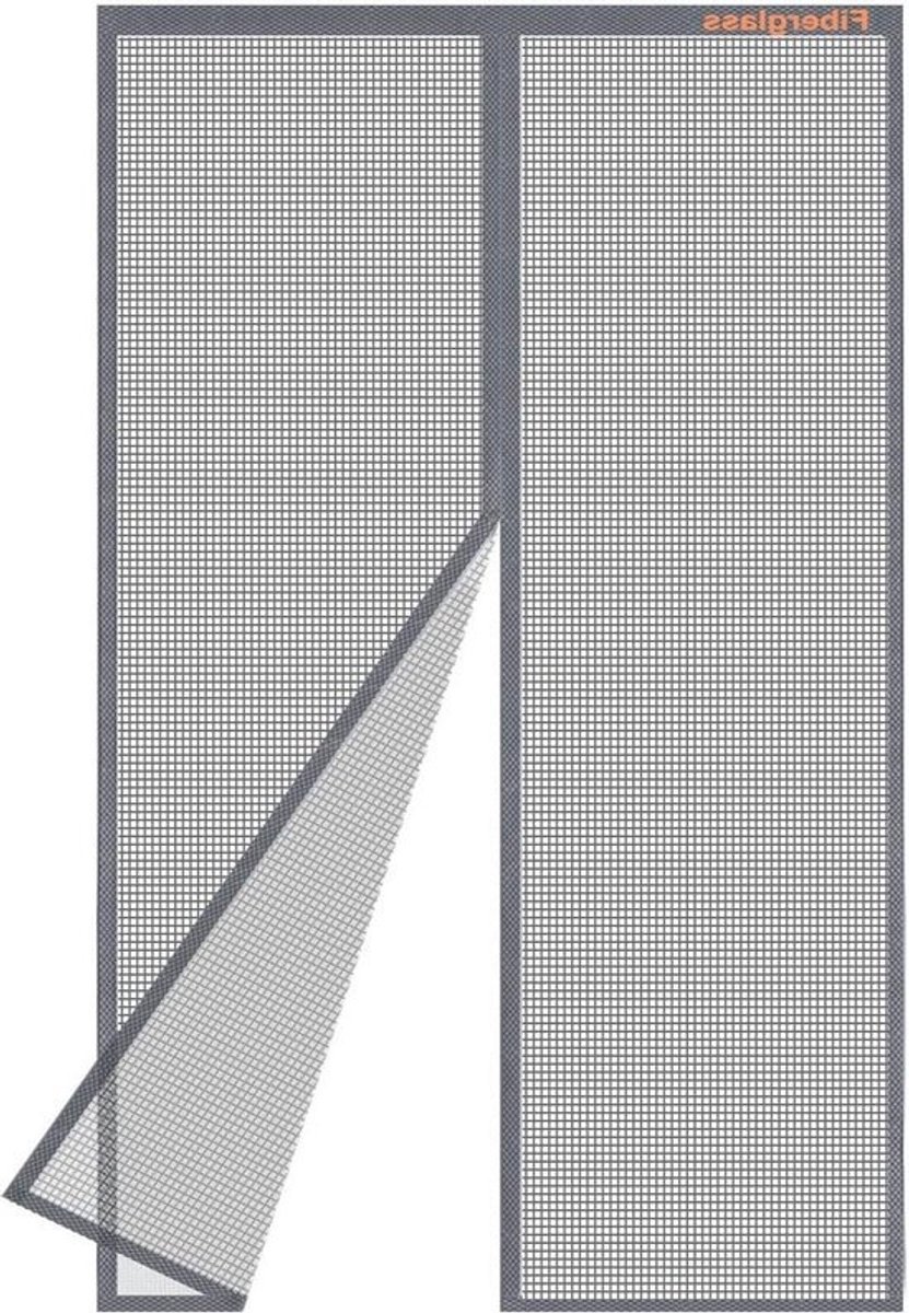 Magnetisch vliegengaas balkondeur - 130 x 220 cm - grijs - versterkt glasgaas - muggennet deur - insectenbescherming - huisdeur screen door