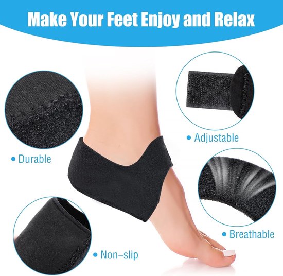Comfortabele Gel Inlegzolen voor Hielspoor en Hielpijn, Antislip Silicone Hielbescherming, Ondersteuning en Verlichting — afbeelding 5
