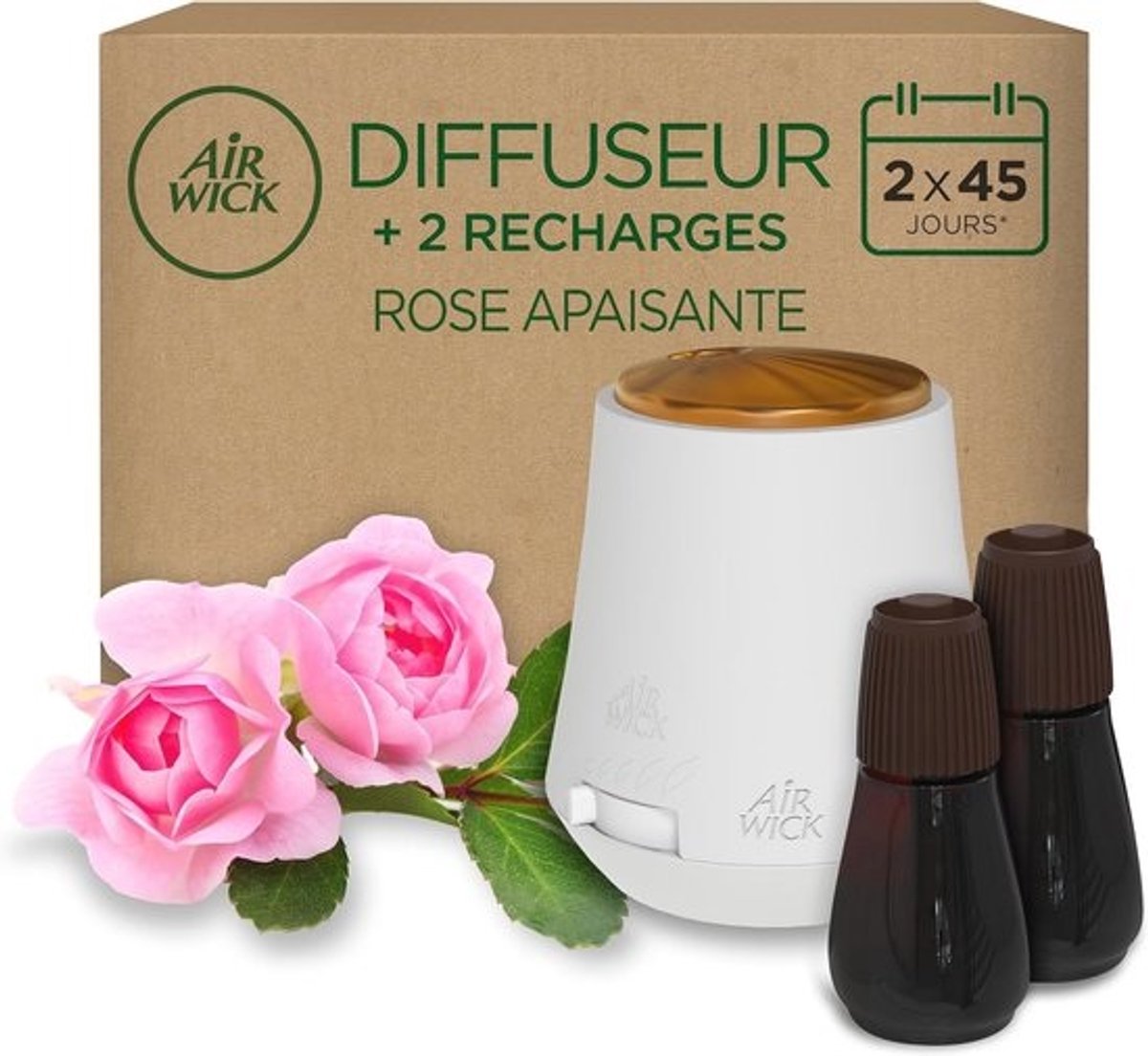 Essentiële Mist Luchtverfrisser Starterkit - Kalmerende Rozen - 2 Navullingen