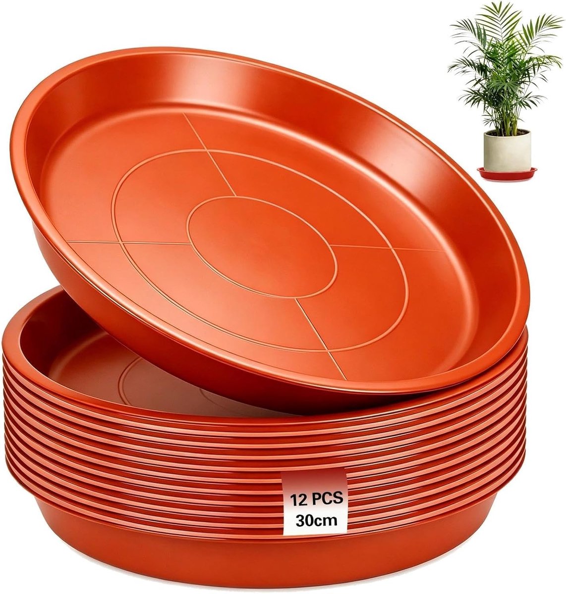 12 stuks bloempotonderzetters 30 cm bloempot onderzetters rond