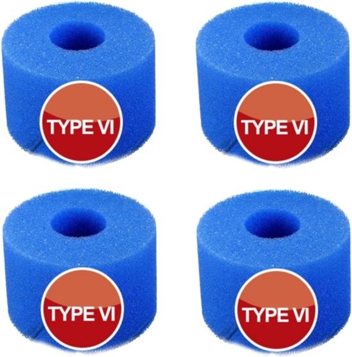 4 Stuks Herbruikbare Schuimrubberen Filtersponzen voor Zwembadfilters Type I/II/VI/D