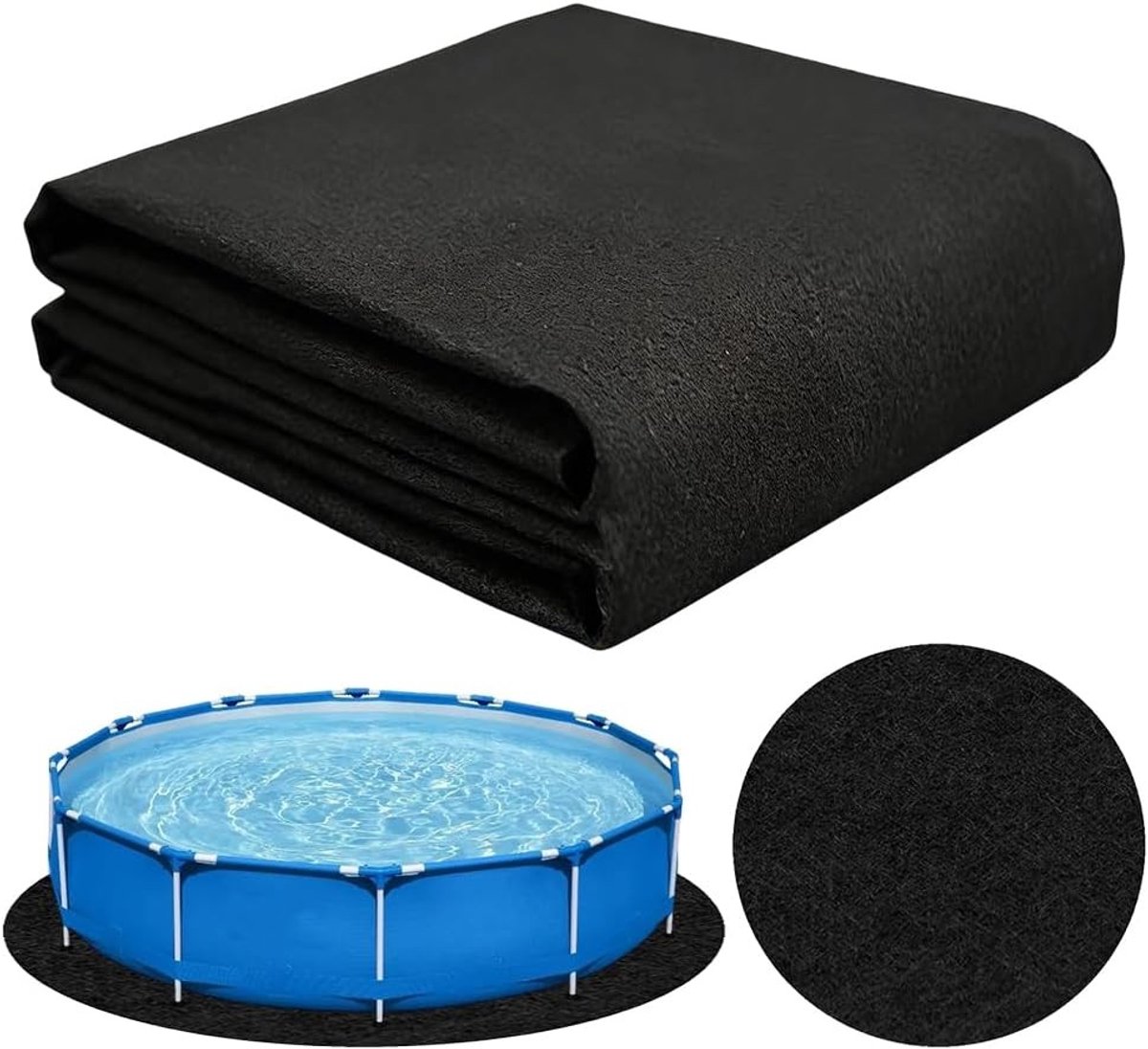 Beschermende Rond Zwembadmat 370 cm - Antislip en Slijtvast Grondzeil voor Buitenbaden, Multifunctionele Onderlaag voor Optimale Bescherming