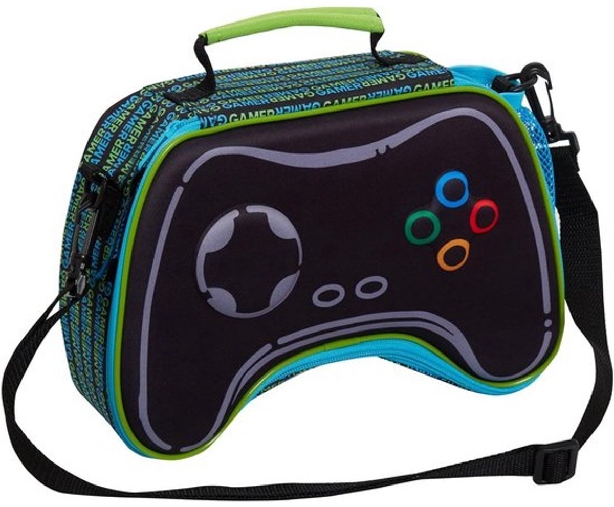 Geïsoleerde 3D Gamecontroller Lunchtas voor Kinderen met Drankhouder voor School