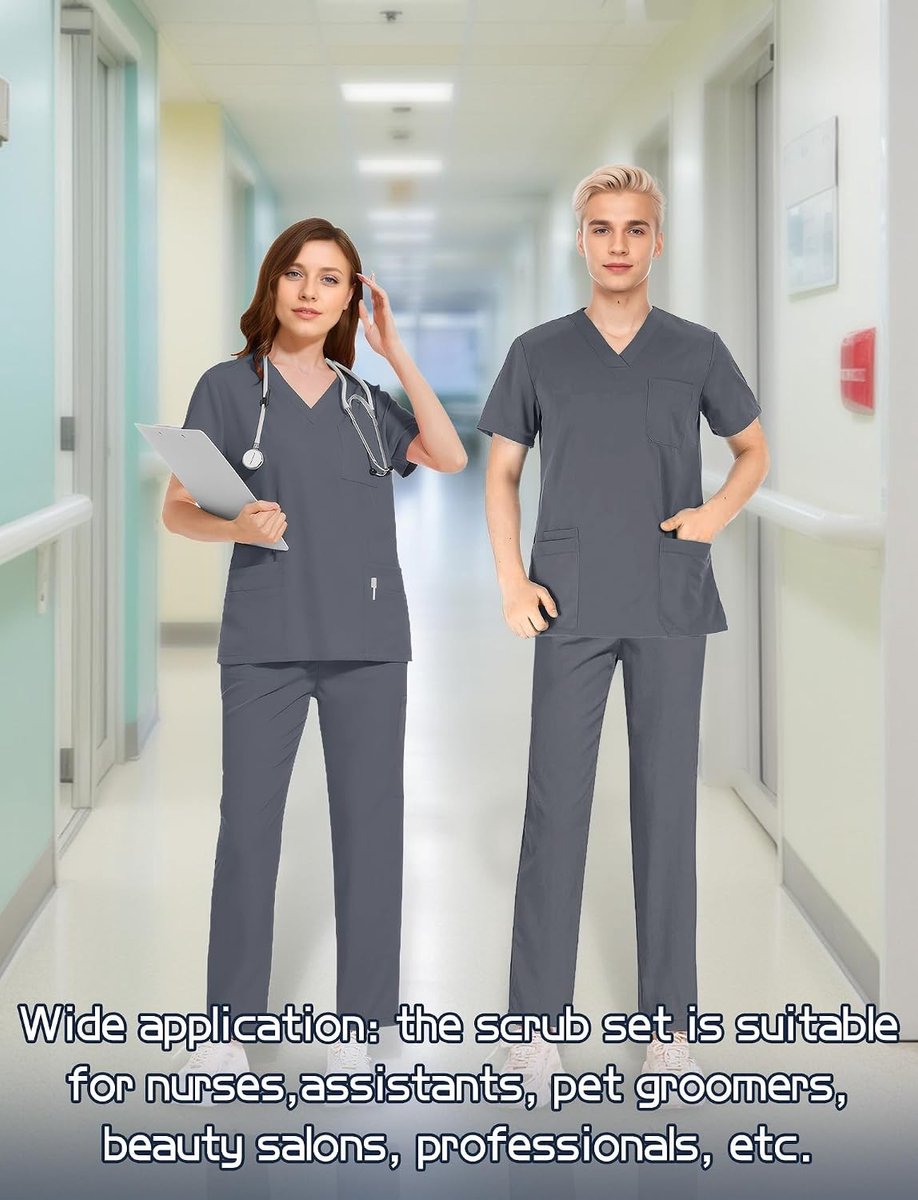 Comfortabele Unisex Scrub Set voor Medisch Personeel - Jacket en Broek voor Artsen en Verpleegkundigen