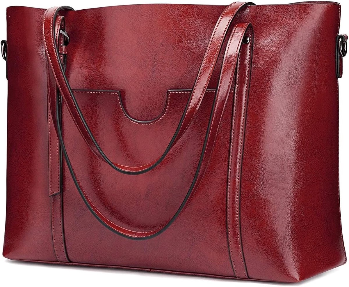 Dames Leren Handtas met Grote Capaciteit voor Werk en Dagelijks Gebruik, Schoudertas en Tote Bag