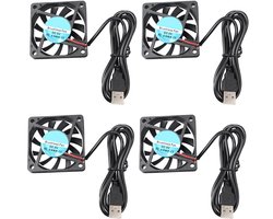 4 stuks 6010 DC 5V stille koelventilator 60x60x10mm computer CPU-systeem koellichaam borstelloze ventilator met USB aansluiting voor 3D Printer PC CPU computerkasten