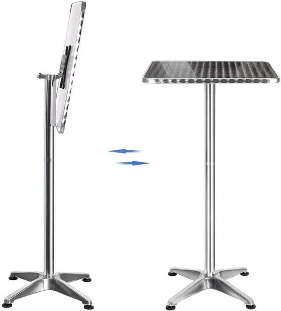 Bartafel Vierkant - Bistrotafel Opklapbaar - Eetruimte Verfraaien - Inklapbaar Dienblad - 70-110 cm Hoogte - Marrón