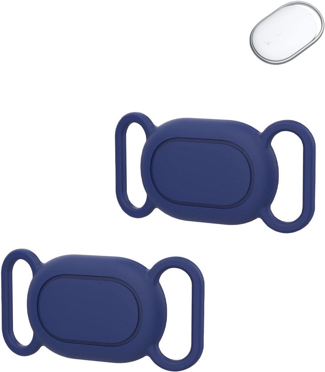 Hoes voor Xiaomi-Tag, anti-verlies, GPS-huisdiertracker, waterdicht, krasbestendig en wasbaar, geschikt voor honden/kattenhalsband, draagbare locatoraccessoires, blauw, 2 stuks