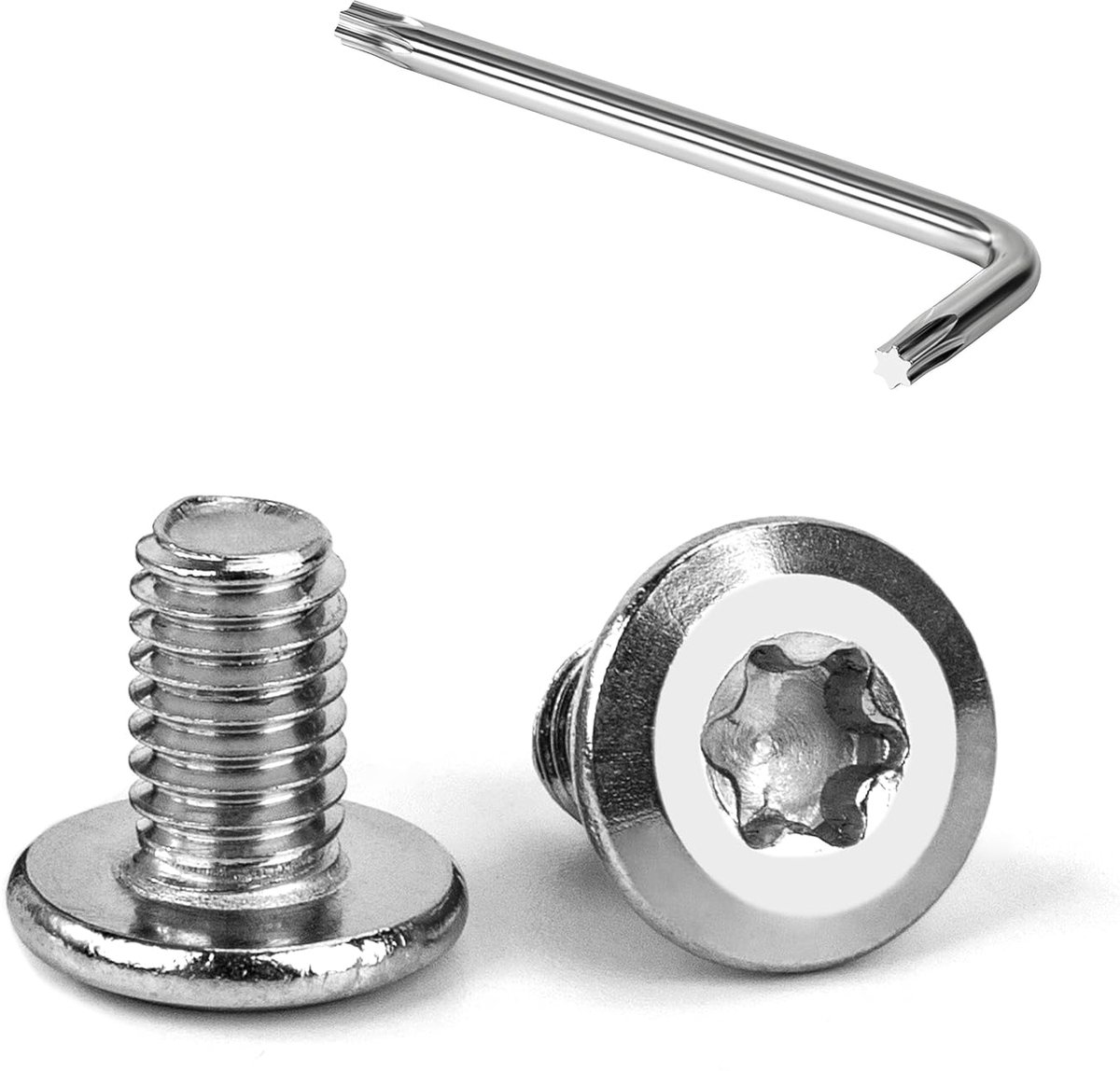 20 stuks platkopschroeven Torx M6 x 10 mm platkop schroeven roestvrij staal A2 V2A meubelschroeven binnenzeskant volledige schroefdraad met T30 inbussleutel