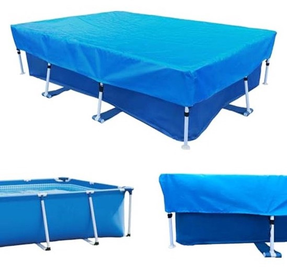 Rechthoekige Zwembadcover 9 x 6 ft - Waterdichte en Duurzame PE Bescherming voor Boven Grondse Zwembaden