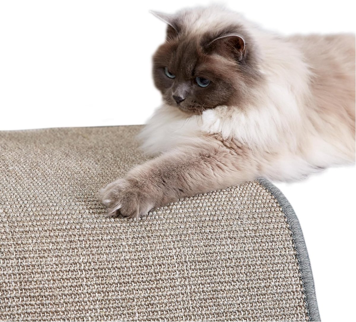 Krabmat voor katten - vloermat sisal krabdeken - natuurlijke sisal mat robuust - vloerkleed van 100% sisal - krabmat grijs 60 x 80 cm