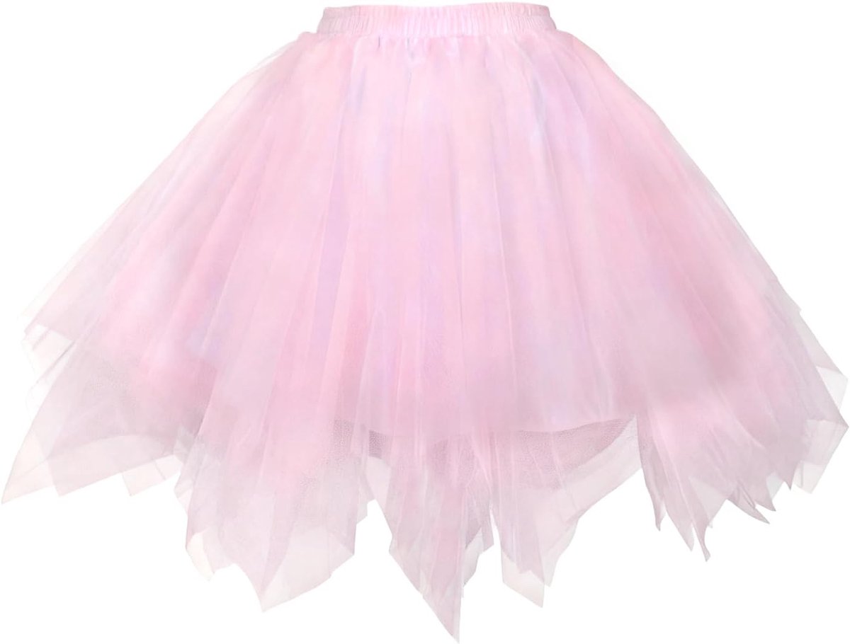 Rok voor dames, knalkleurrijke meerlaagse tutu-rok voor carnaval en jaren 80-feest