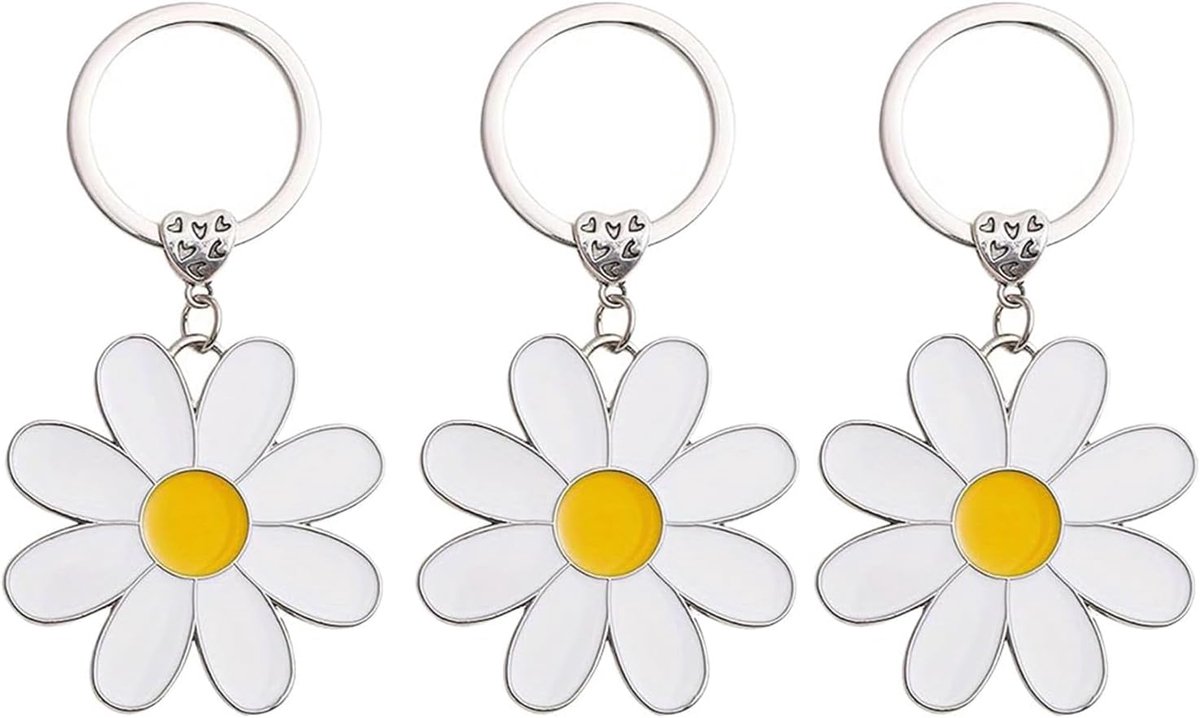 Madeliefjes van metaal in bloemenvorm – 3 schattige onderdelen voor rugzak en tas
