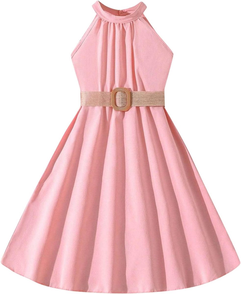 Meisjesjurk, katoen, korte mouwen, gestippeld, print, school, dagelijks gebruik, chic, schattig, lente, zomer, casual, kinderkleding, zacht, A164