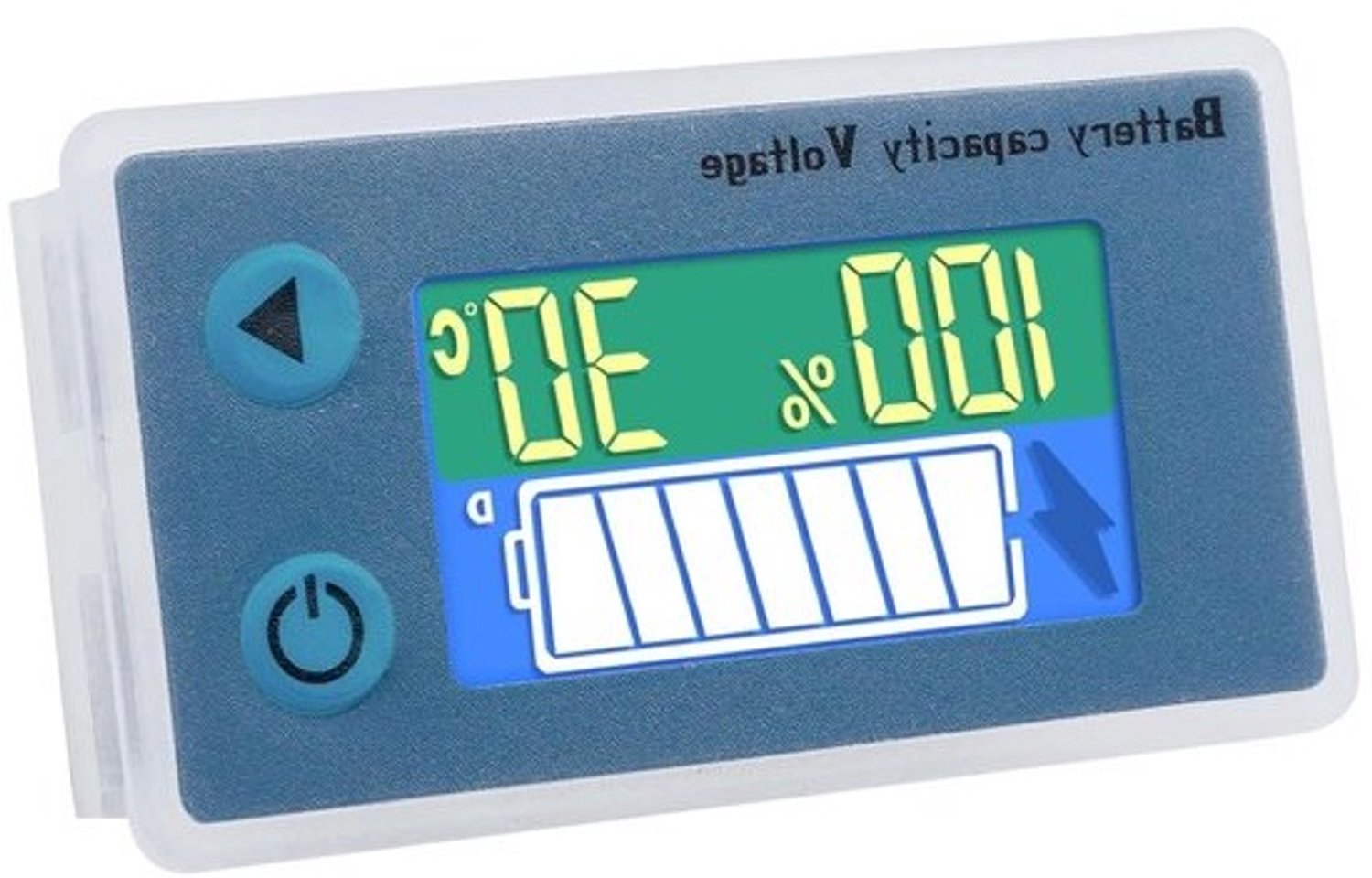 Batterij-indicator voltmeter - Accumeter - Batterijstatus bewaken - Realtime temperatuurweergave - 10-100V - Zwart