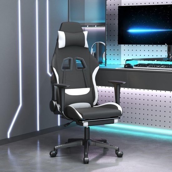 Gamingstoel - Comfortabele Fauteuil - Ontspannen Zitten - Verstelbare Rugleuning en Voetensteun - 64 x 60 x 127 cm — afbeelding 3