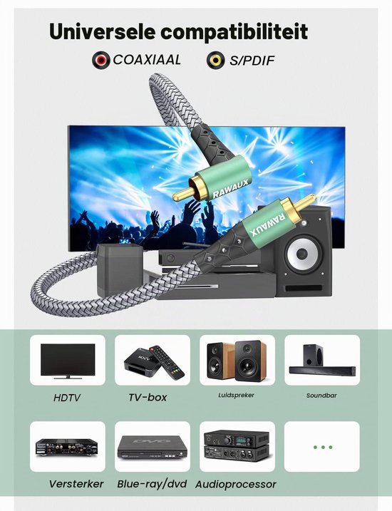 90 Graad Gehoekte Cinch Audio Kabel - 1M Chinch naar Chinch Stereo Audiokabel, Rechthoekige Subwoofer Kabel voor Versterkers, Luidsprekers, Soundbar, Thuisbioscoop en HiFi Systemen — afbeelding 3
