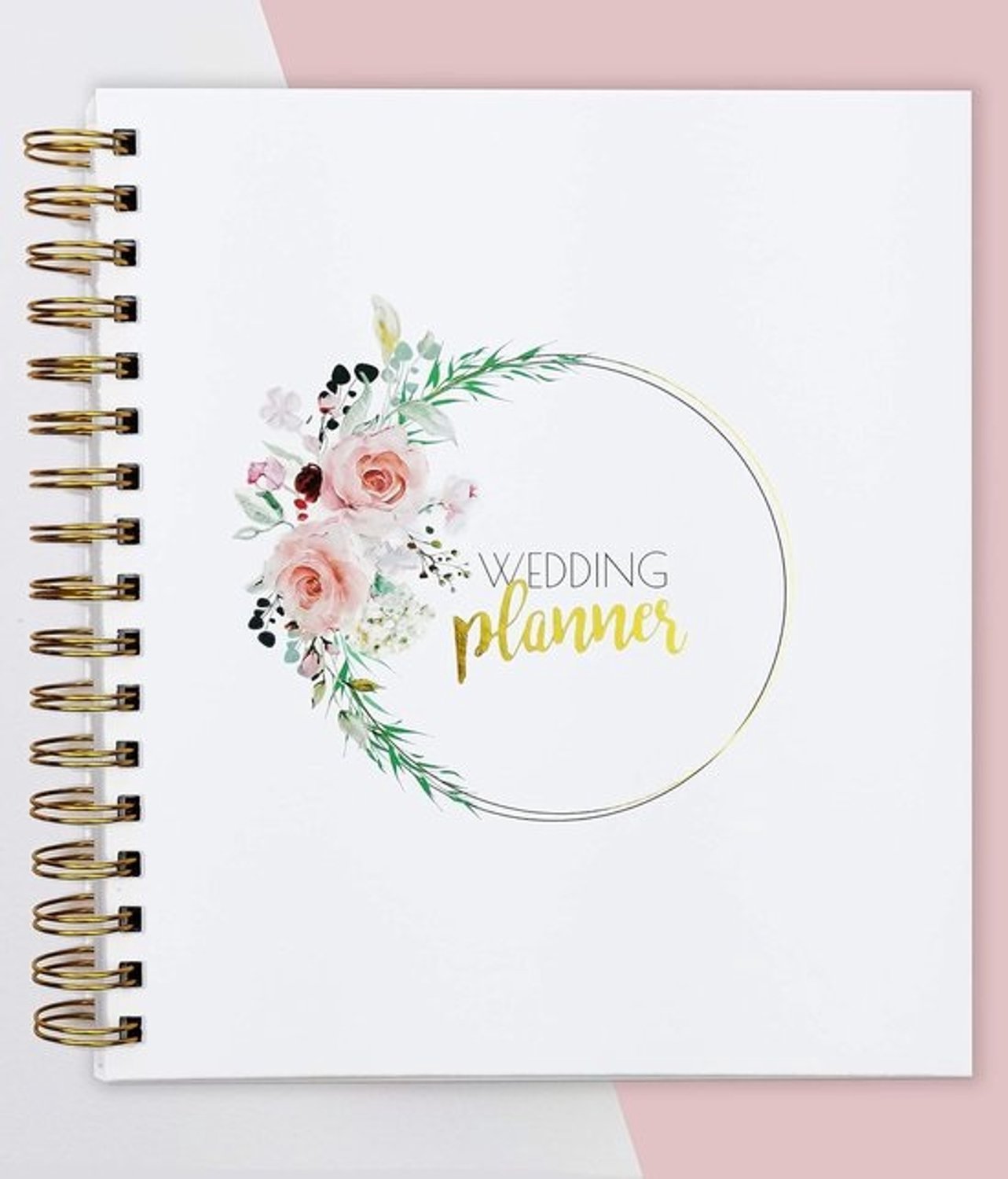 Bruiloft Planner - Gids voor Trouwplanning - Bruiloft Organiseren - Handgeschilderd Ontwerp - 23cm x 20cm - Wit