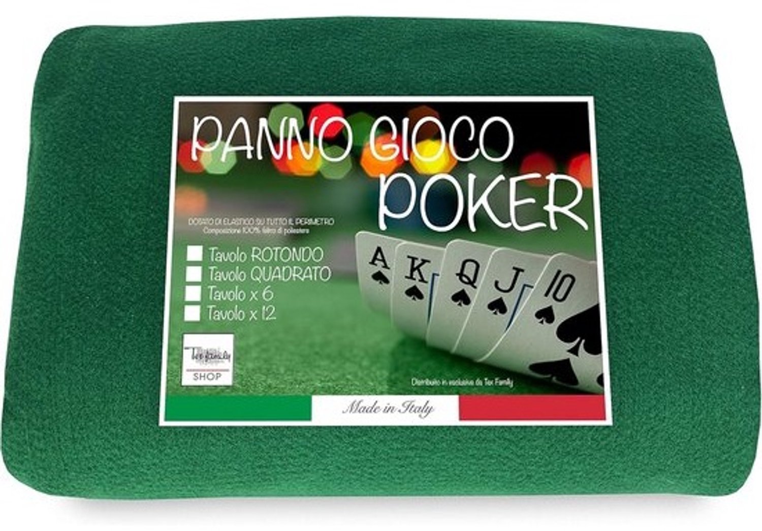 Groen rechthoekig pokerkleed - Tafelkleed voor poker en kaartspel - 140x170 cm voor 6 personen