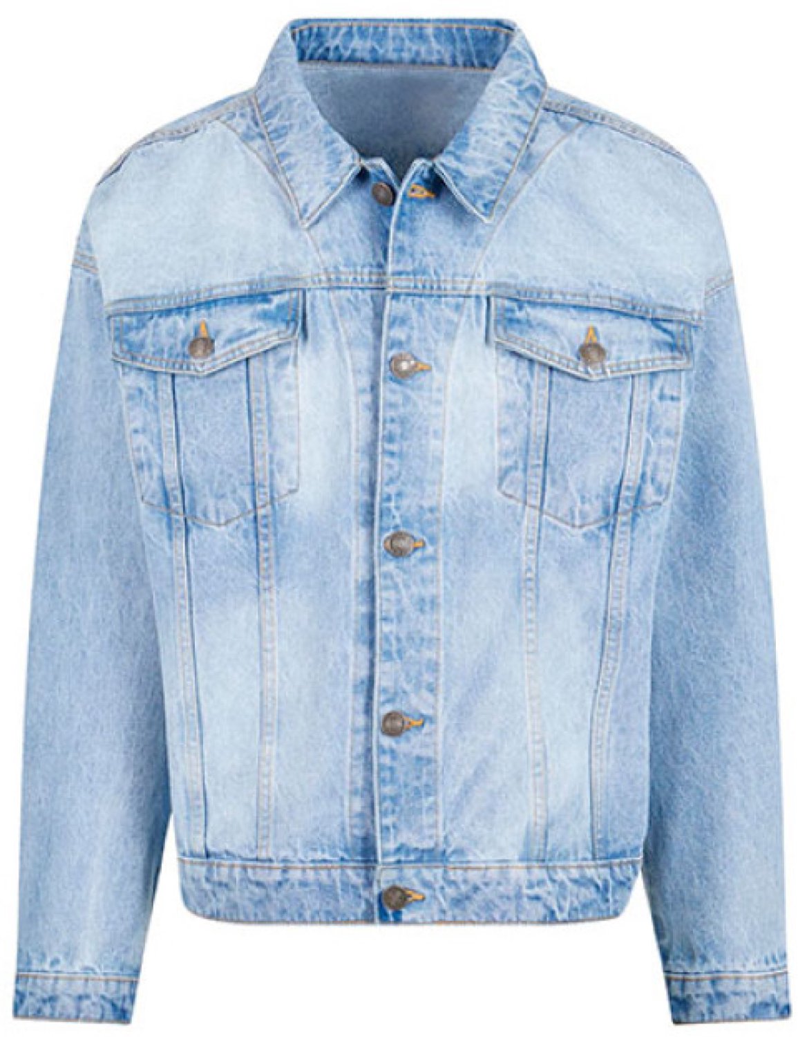 Build your Brand Heavy Ounce Boxy Jacket BY312 New Light Washed Blauw