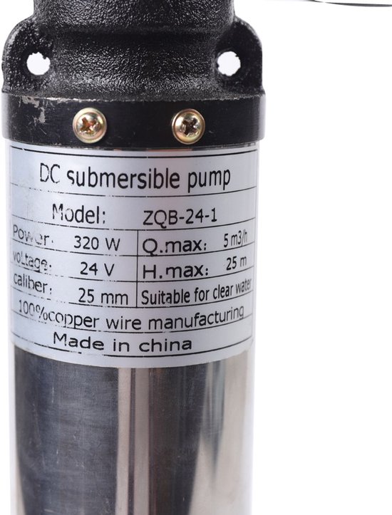 Dompelbare Waterpomp 320W 24V - Metaal - 25mm Uitlaat - Voor Diepe Bronnen - Elektrische Boerderij Pomp — afbeelding 3