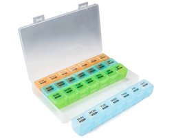 WiseGoods Pillendoos 1 Maand - Pillendoosje Organizer voor Medicijnen en Supplementen - Pillenorganizer Weekbox Medicijndoos Wit