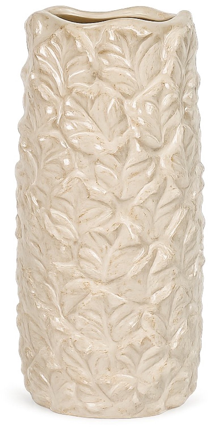 Aardewerk vaas Flek beige L