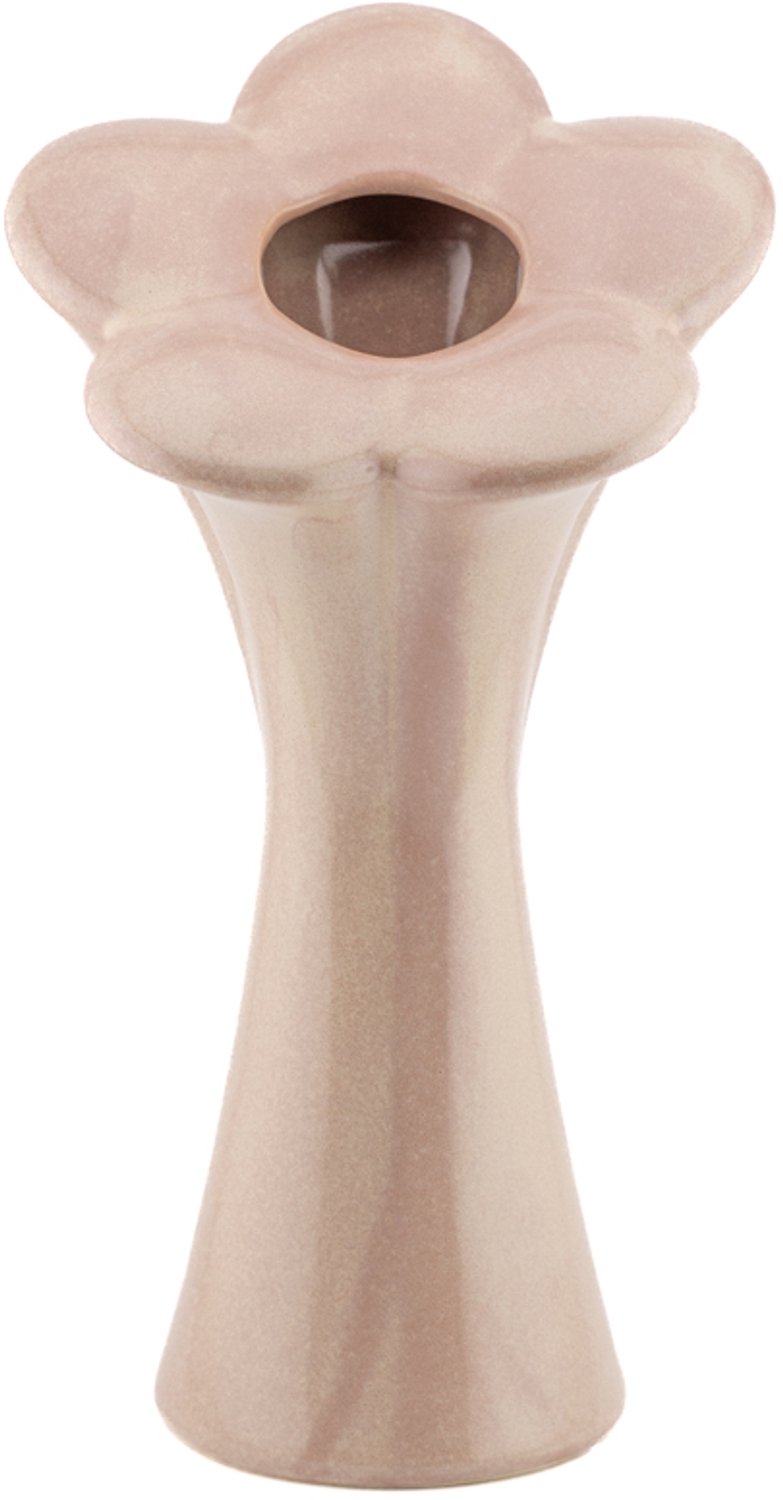 Vaas bloem beige L