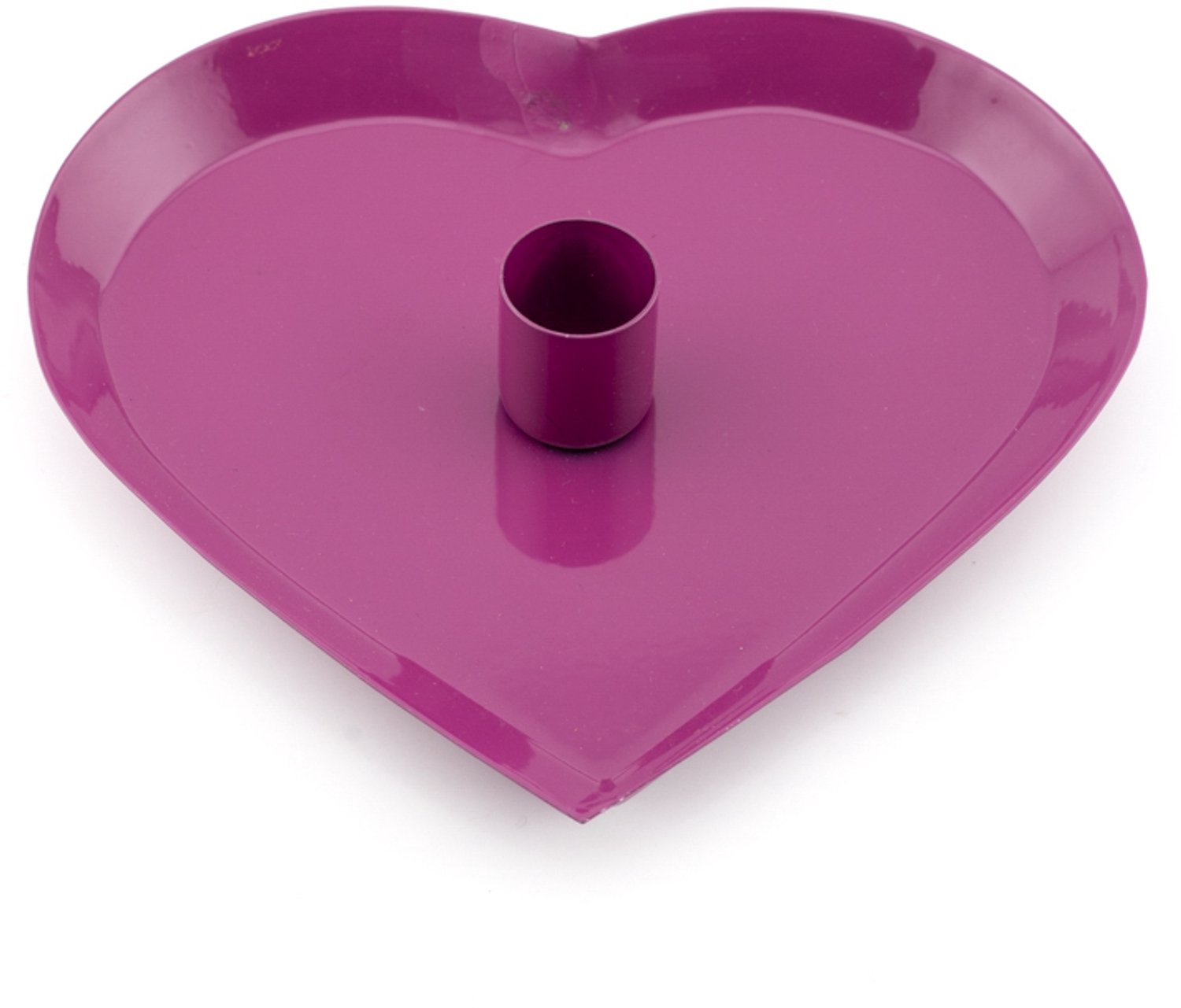 Kaarsenstandaard hart fuchsia 16cm