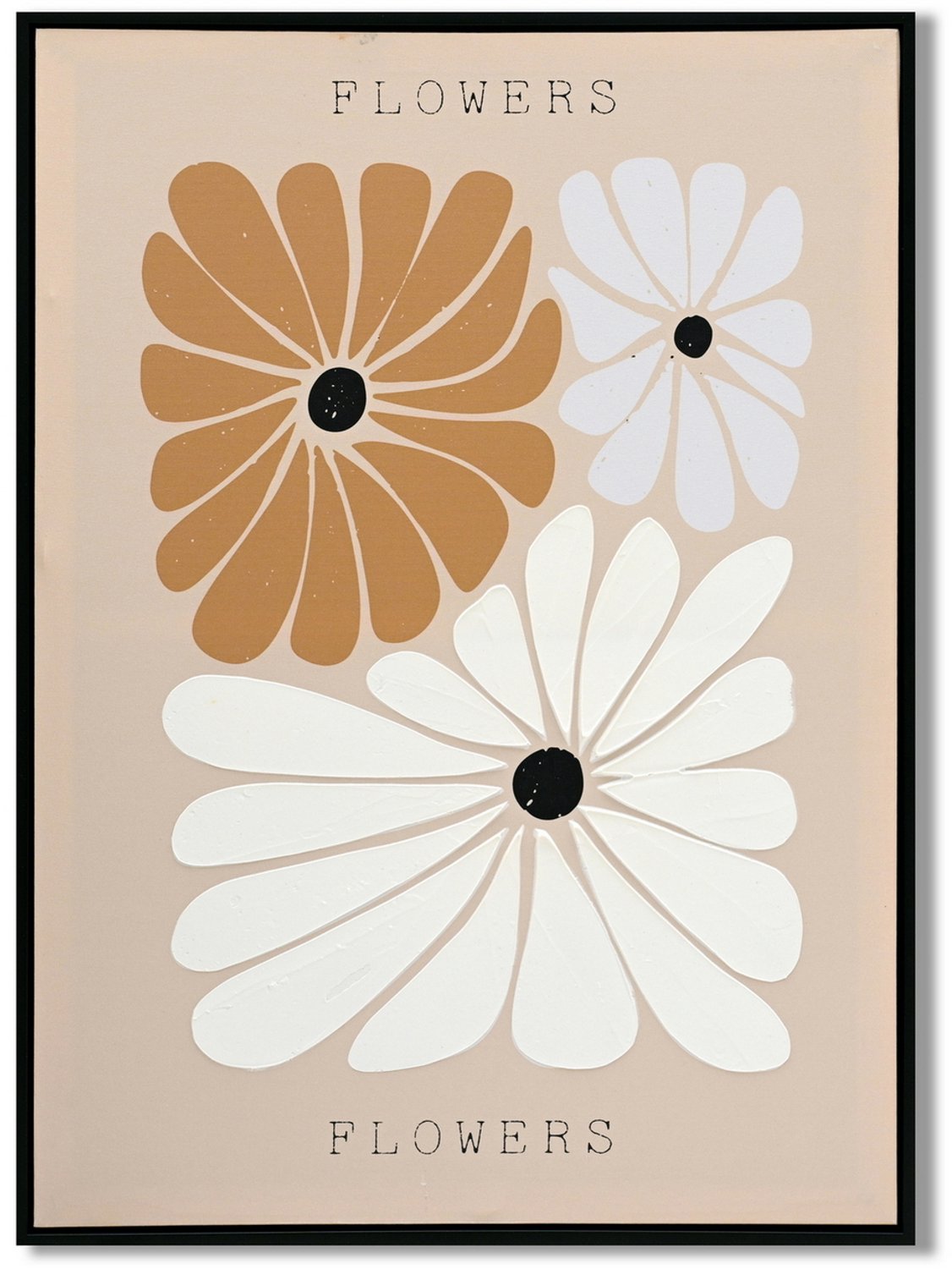 Schilderij bloemen organisch 48x68cm