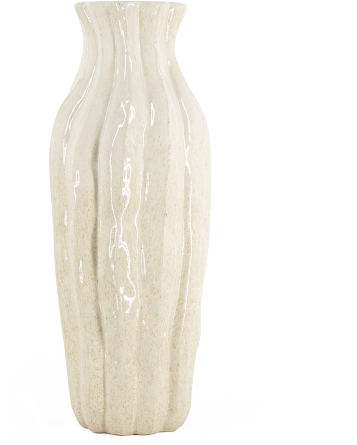 Aardewerk vaas Trunk L beige