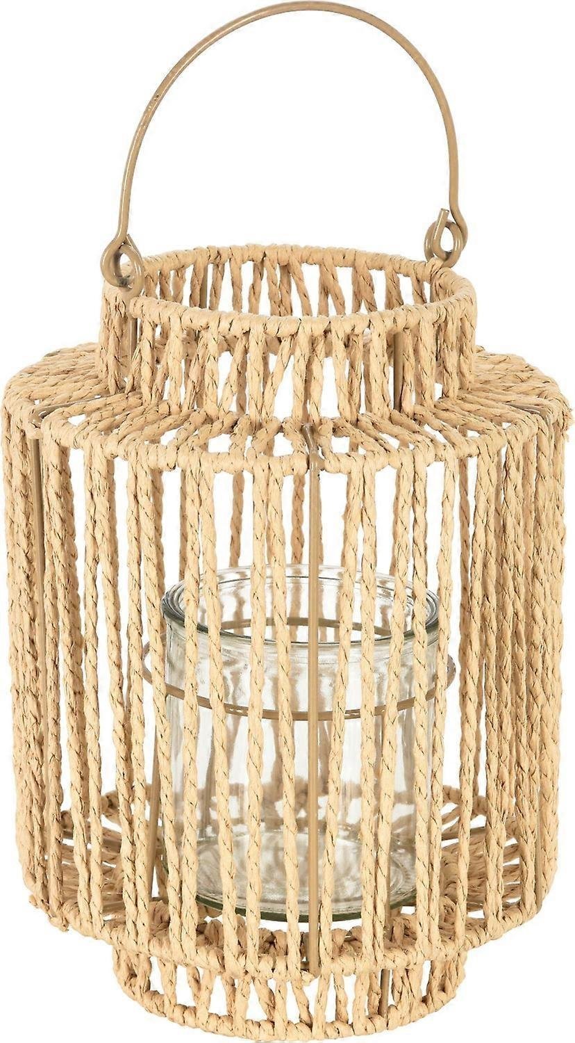 Home & Styling Collection Home Styling Collection papieren lantaarn met handvat - bruin, Ø 19 x 25 cm