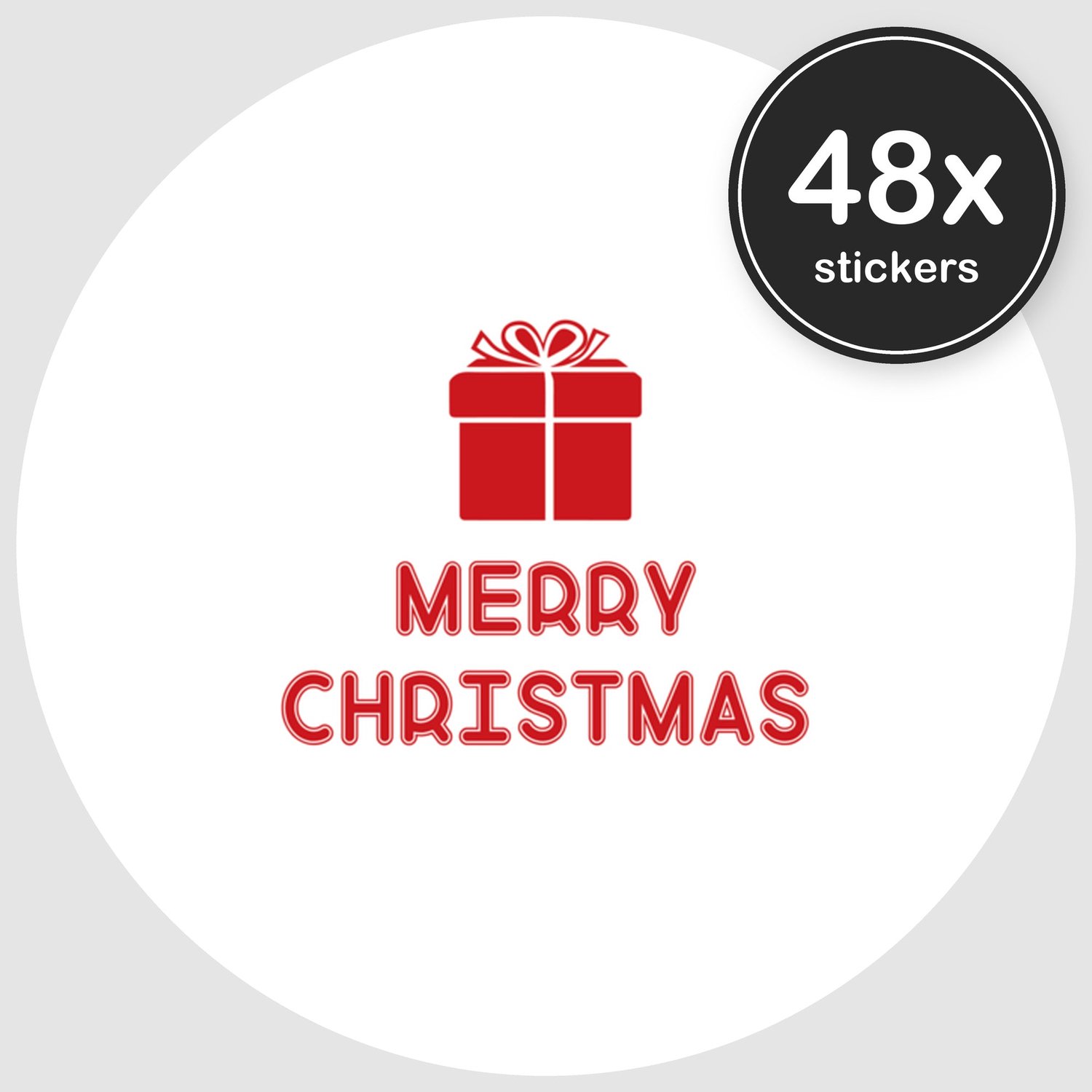 Sluitstickers Kerst - 48 stuks - Rond 30 mm - Kerststickers - Sluitzegel Kerstkaart - Design 004