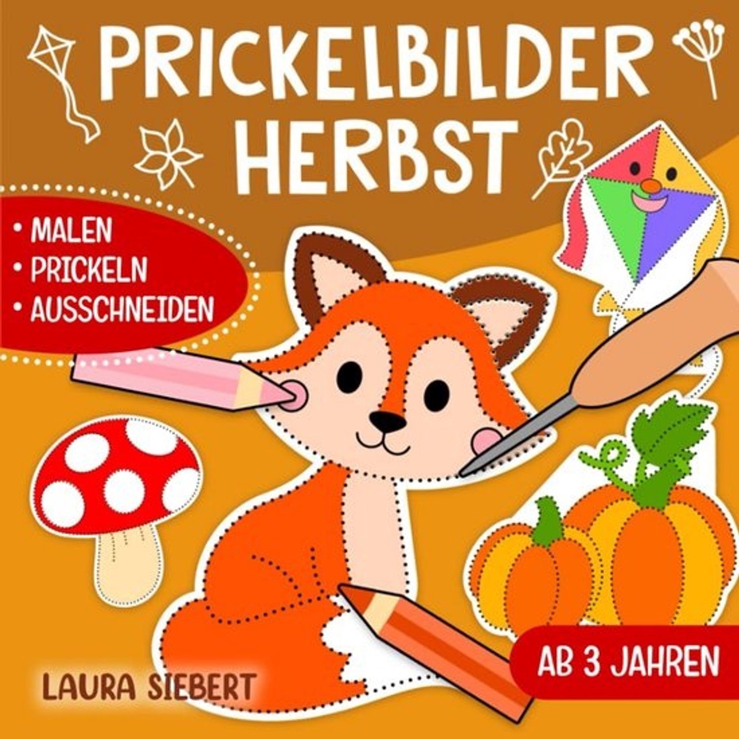 Herfstknutselboek met prikpatronen en schilderactiviteiten voor kinderen vanaf 3 jaar