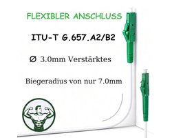 Glasvezelkabel 2 m LC/APC naar LC/APC - Singlemode OS2 - 3,0 mm - lage demping voor FTTH-m-netwerken - m-winkel