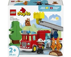 LEGO DUPLO Brandweertruck met Slang en Brandweerman Educatief Speelgoed voor Kinderen 10473