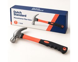 Dutch Standard Klauwhamer fiber klein – 26,5 cm – oranje/zwart – 1 stuk