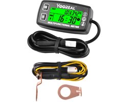 digitale urenteller en toerenteller, motortemperatuurmeter, display met achtergrondverlichting, waterdicht voor scooter mini fiets motorfiets gazon trekker generator dumper