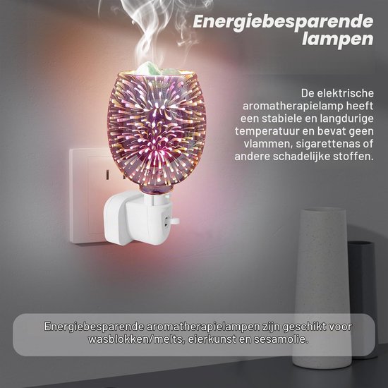 Elektrische geurlamp voor was, elektrische geurlamp, aromalamp voor geurwas, nachtlampje voor stopcontact voor thuiskantoor slaapkamer cadeaus (met stippen) — afbeelding 3