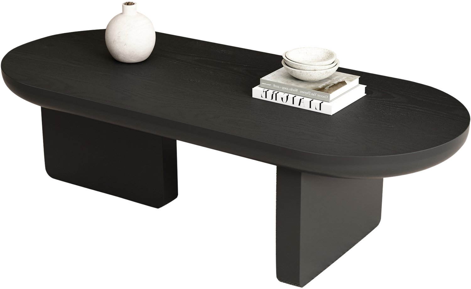Maisentiel Ovale salontafel 119,7 x 49,8 x 35,5 cm - MDF met zwarte spuitlak