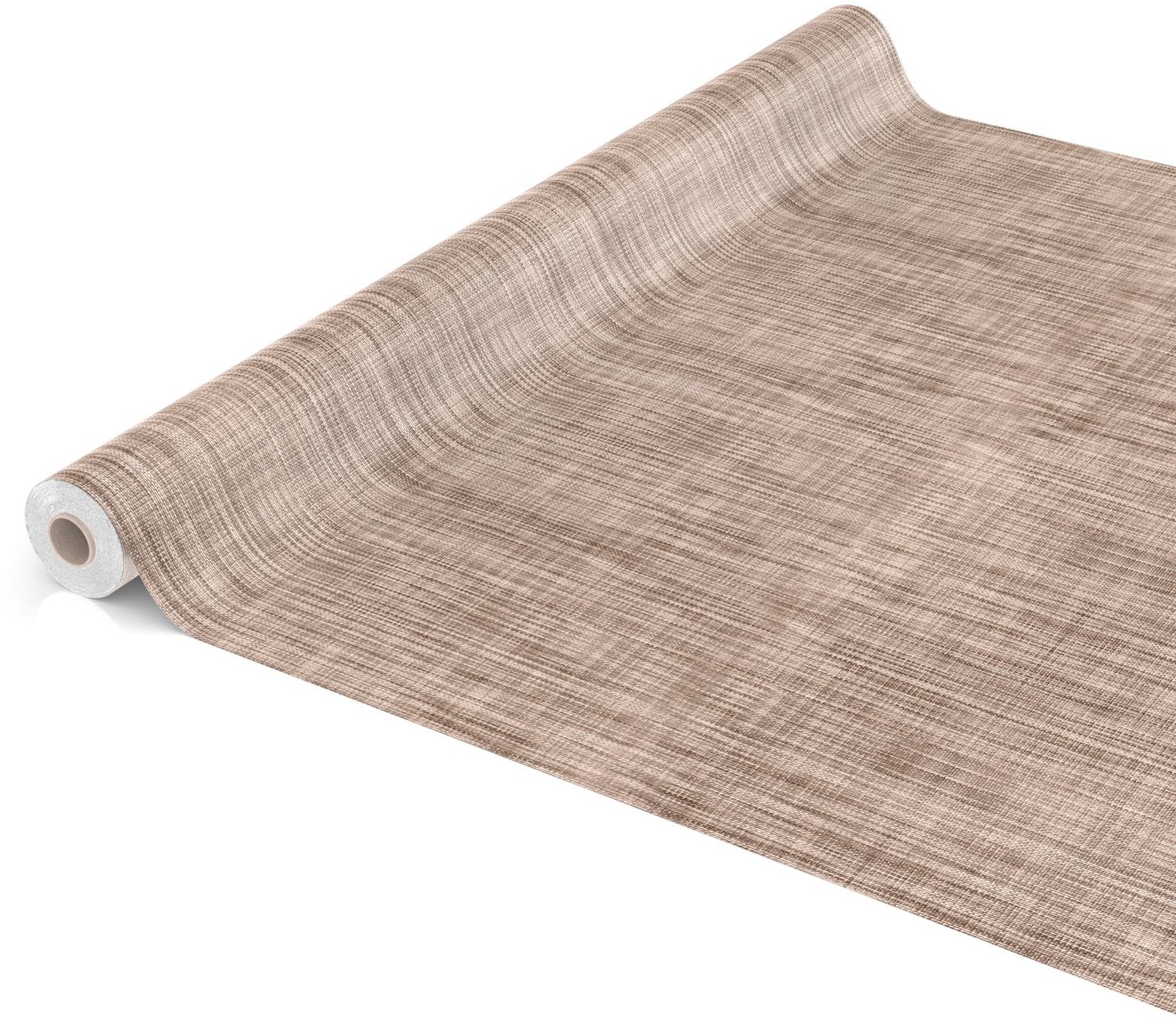 ANRO Tafelzeil op rol Linnenlook Bruin 140cm x 20m – Afwasbaar Tafelkleed Rechte rand Waterafstotend