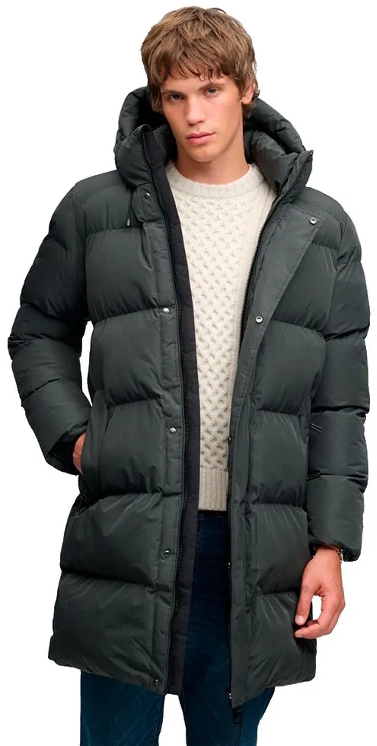 Superdry - Sportieve Puffer Jas Met Capuchon - Heren - Gewatteerde jassen
