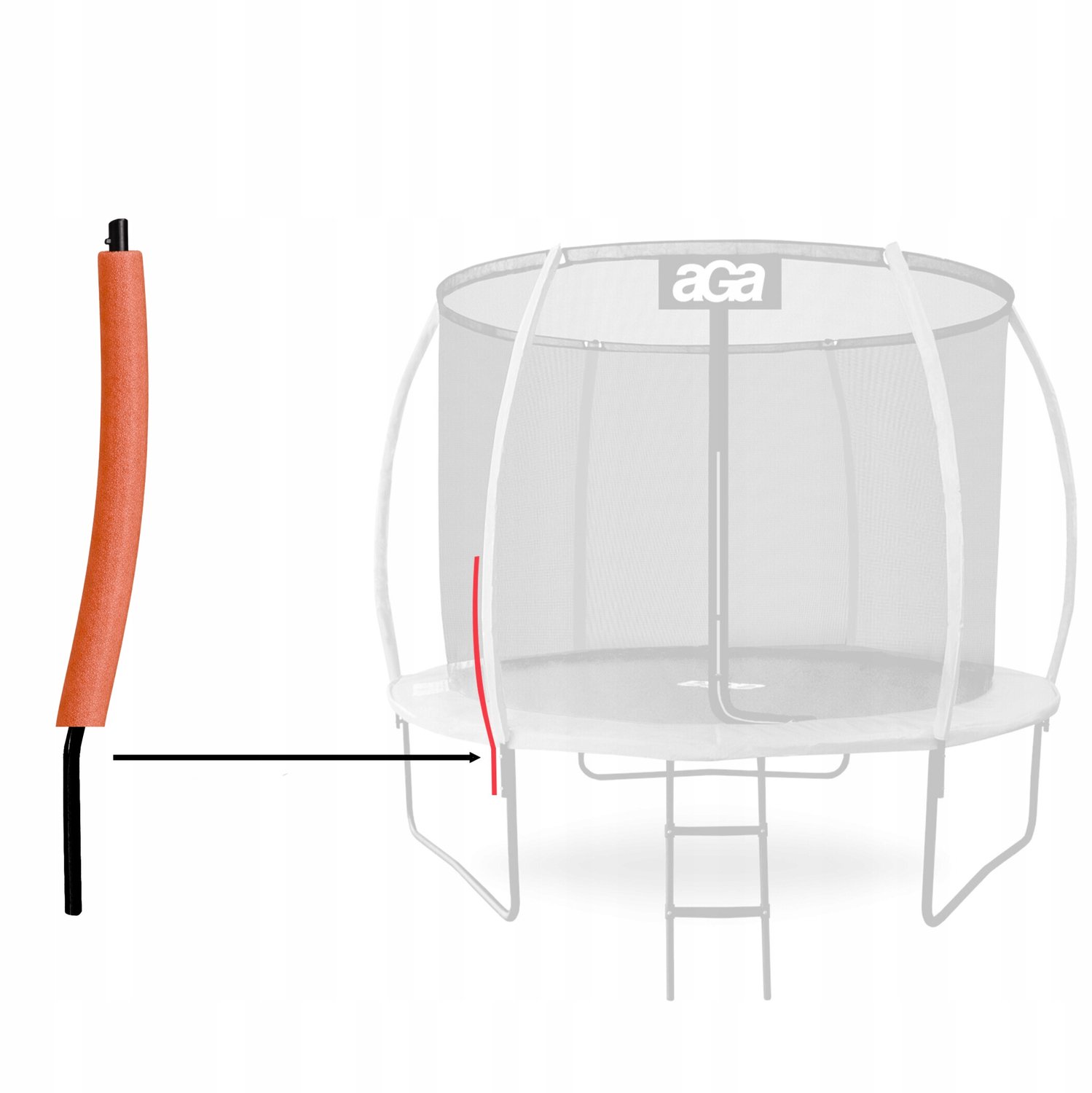 Aga Trampoline Paalhoezen 100 cm Oranje - Veiligheid en Duurzaamheid