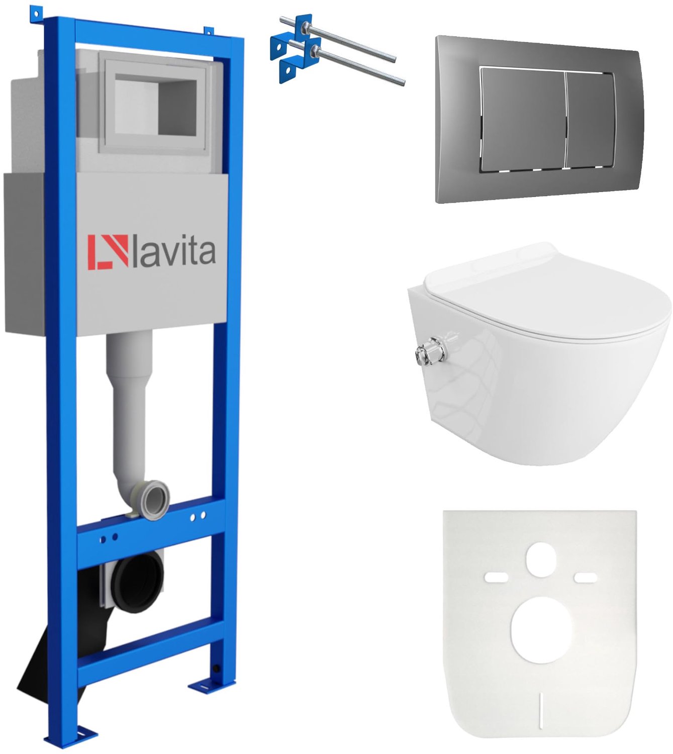LAVITA complete toiletset SALTO LAV 101 LAV 200.1.3 randloos satijn