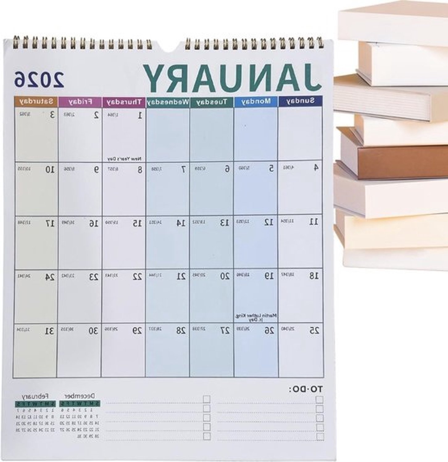 Wandkalender - Jaarkalender planner - Planning overzichtelijk maken - 18 maanden overzicht - 36.5 x 29.5 cm - Kleurrijk