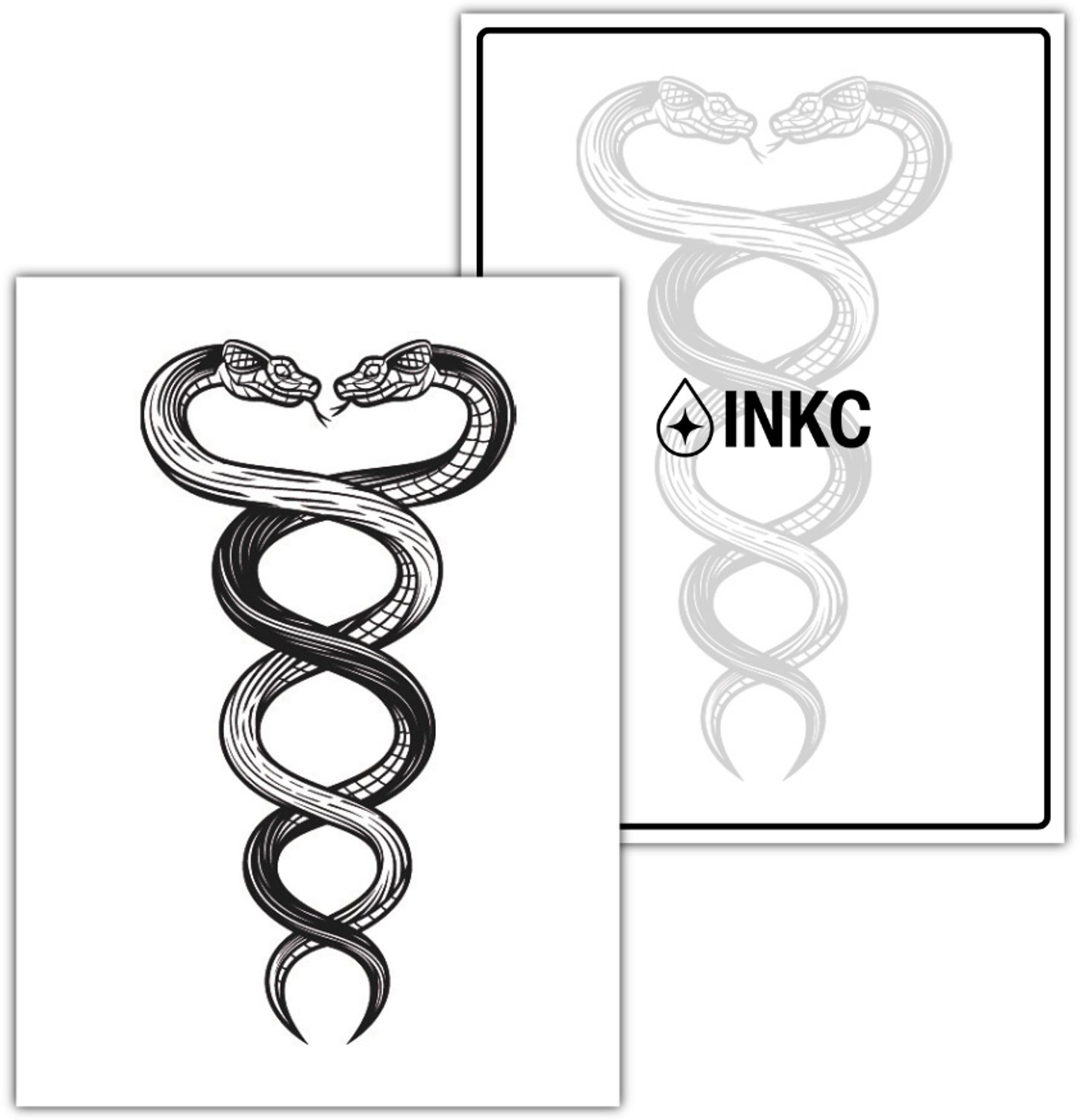 INKC - Tijdelijke Tattoo - Slangenspiraal - Nep Tattoo - Plak Tattoos - Blijft tot 2 weken - 8 x 10cm