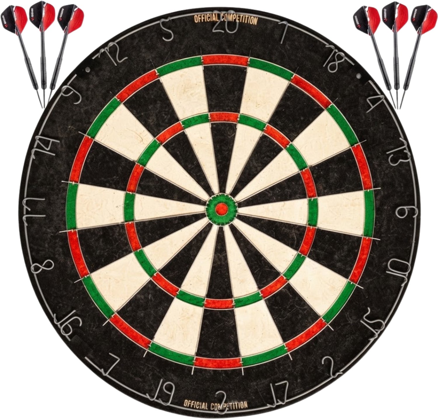 KLS® Dartbord - Dartbord Set - Dartbord met Dartpijlen - Zwart - 47cm x 5cm x 47cm