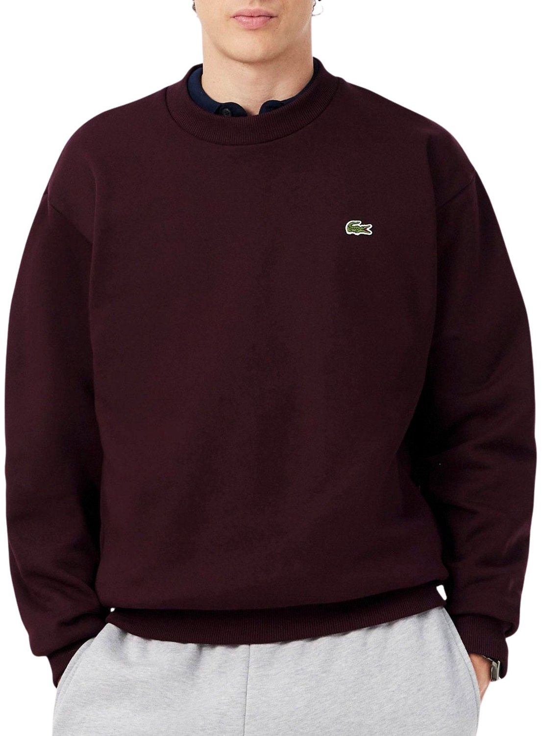 Lacoste Cotton Fleece Sweater Heren Bruin