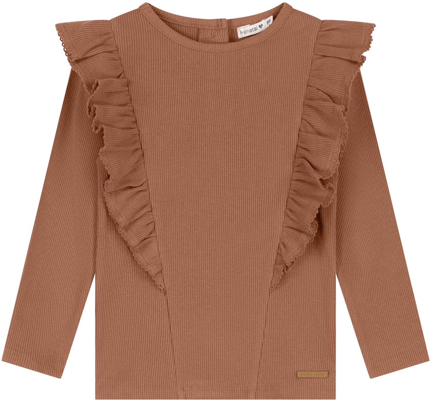 Prénatal baby shirt - meisjes - Lightbrown - Maat 62