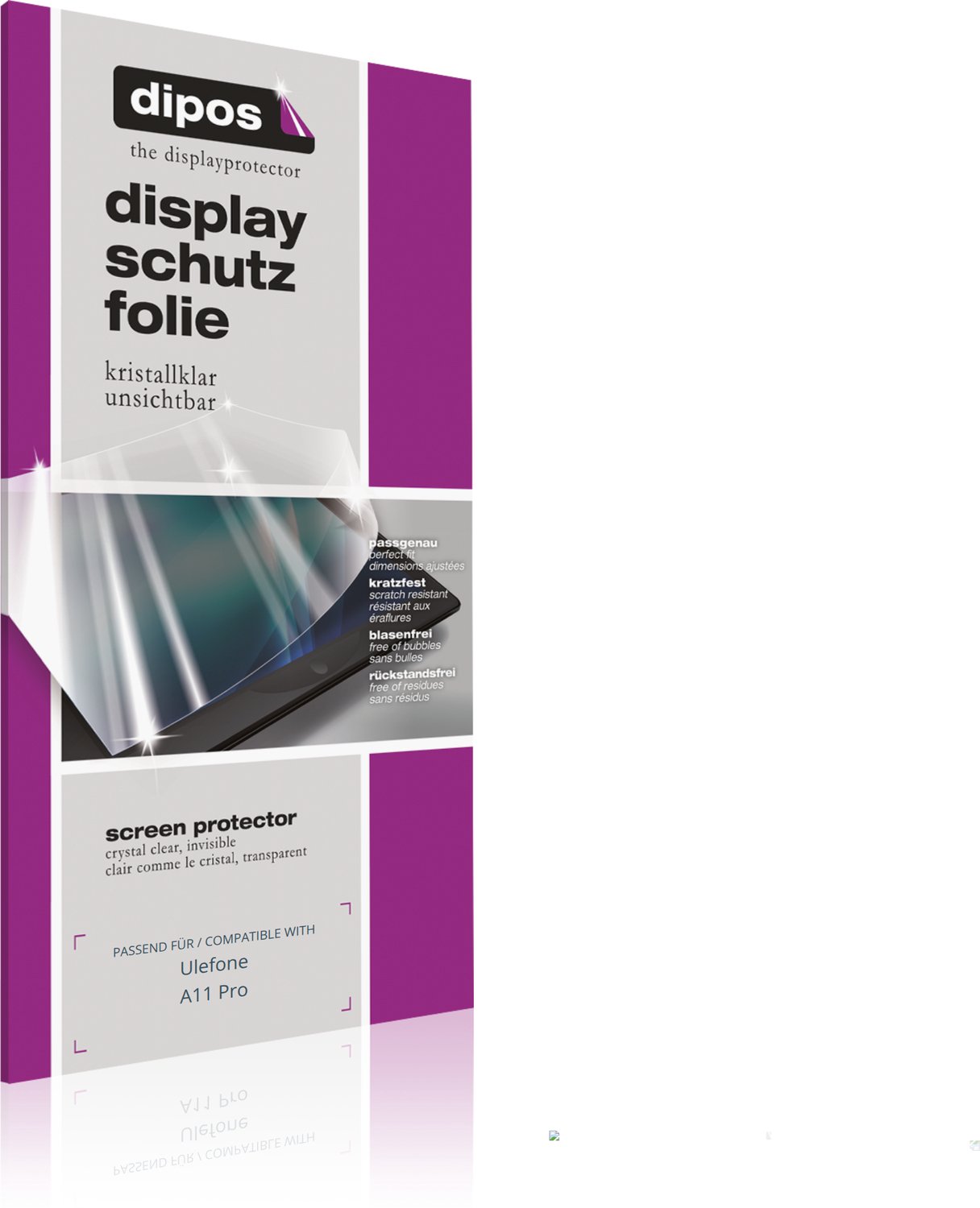 dipos – 2x Beschermfolie geschikt voor Ulefone A11 Pro | Krasbestendige & heldere Screenprotector Ultra-Thin